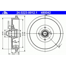 24.0223-0012.1 ATE Тормозной барабан