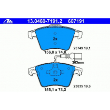 13.0460-7191.2 ATE Комплект тормозных колодок, дисковый тормоз