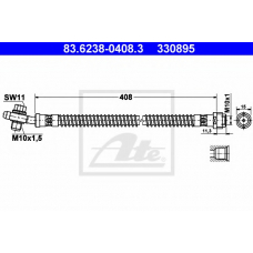 83.6238-0408.3 ATE Тормозной шланг