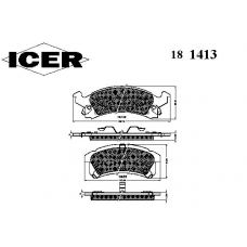 181413 ICER Комплект тормозных колодок, дисковый тормоз