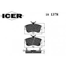 181378 ICER Комплект тормозных колодок, дисковый тормоз
