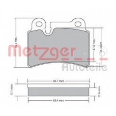 1170408 METZGER Комплект тормозных колодок, дисковый тормоз