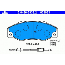 13.0460-3933.2 ATE Комплект тормозных колодок, дисковый тормоз