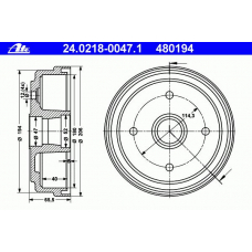 24.0218-0047.1 ATE Тормозной барабан