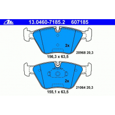 13.0460-7185.2 ATE Комплект тормозных колодок, дисковый тормоз