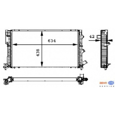 8MK 376 712-691 HELLA Радиатор, охлаждение двигателя