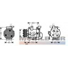 2500K207 VAN WEZEL Компрессор, кондиционер