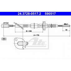 24.3728-0517.2 ATE Трос, управление сцеплением