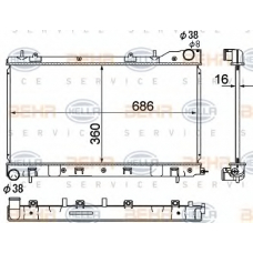 8MK 376 790-281 HELLA Радиатор, охлаждение двигателя