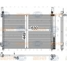 8FC 351 309-361 HELLA Конденсатор, кондиционер