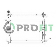 PR 2530A1 PROFIT Радиатор, охлаждение двигателя