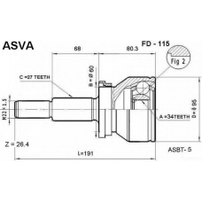 FD-115 ASVA Шарнирный комплект, приводной вал