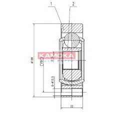 9196 KAMOKA Шарнирный комплект, приводной вал