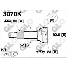 3070K GLO Шарнирный комплект, приводной вал