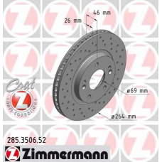 285.3506.52 ZIMMERMANN Тормозной диск