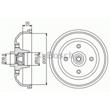 0 986 477 256 BOSCH Тормозной барабан