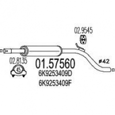 01.57560 MTS Средний глушитель выхлопных газов