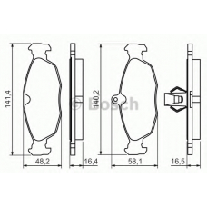 0 986 494 413 BOSCH Комплект тормозных колодок, дисковый тормоз