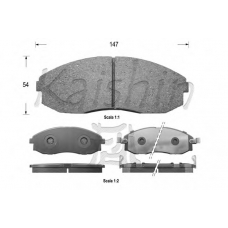D11169 KAISHIN Комплект тормозных колодок, дисковый тормоз