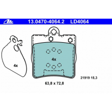 13.0470-4064.2 ATE Комплект тормозных колодок, дисковый тормоз