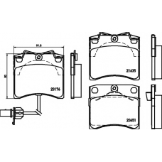 8DB 355 018-521 HELLA PAGID Комплект тормозных колодок, дисковый тормоз