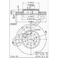 09.5568.21 BREMBO Тормозной диск