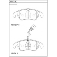 KD7314 ASIMCO Комплект тормозных колодок, дисковый тормоз