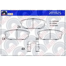 201025 GALFER Комплект тормозных колодок, дисковый тормоз