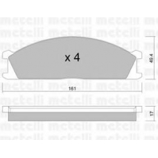 22-0107-0 METELLI Комплект тормозных колодок, дисковый тормоз