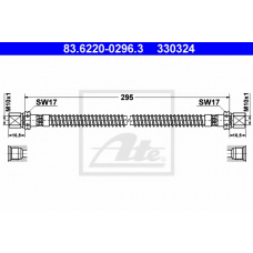 83.6220-0296.3 ATE Тормозной шланг