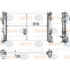 8MK 376 756-241 HELLA Радиатор, охлаждение двигателя