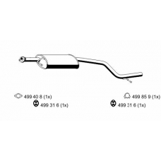 344074 ERNST Средний глушитель выхлопных газов