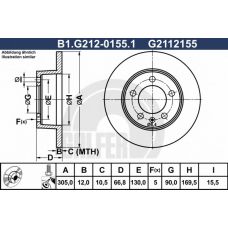 B1.G212-0155.1 GALFER Тормозной диск