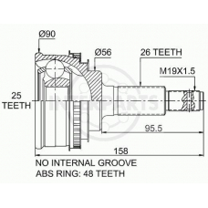 OJ-0244 InterParts Шарнирный комплект, приводной вал