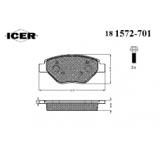 181572-701 ICER Комплект тормозных колодок, дисковый тормоз