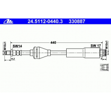 24.5112-0440.3 ATE Тормозной шланг