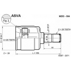 MZID-504 ASVA Шарнирный комплект, приводной вал