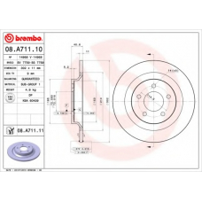 08.A711.10 BREMBO Тормозной диск