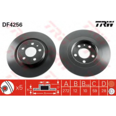 DF4256 TRW Тормозной диск