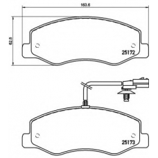 P 68 061 BREMBO Комплект тормозных колодок, дисковый тормоз