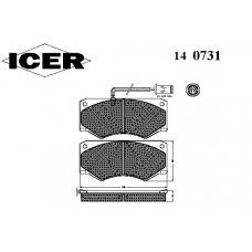 140731 ICER Комплект тормозных колодок, дисковый тормоз