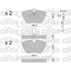 822-252-0K CIFAM Комплект тормозных колодок, дисковый тормоз