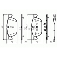 0 986 TB3 183 BOSCH Комплект тормозных колодок, дисковый тормоз