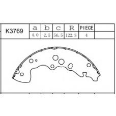 K3769 ASIMCO Комплект тормозных колодок