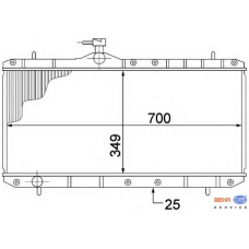 8MK 376 773-021 HELLA Радиатор, охлаждение двигателя