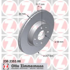 230.2353.00 ZIMMERMANN Тормозной диск