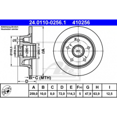 24.0110-0256.1 ATE Тормозной диск