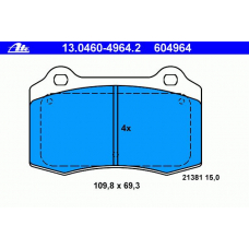 13.0460-4964.2 ATE Комплект тормозных колодок, дисковый тормоз