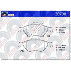 20798 GALFER Комплект тормозных колодок, дисковый тормоз