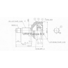 MS813L0 URW Шарнирный комплект, приводной вал